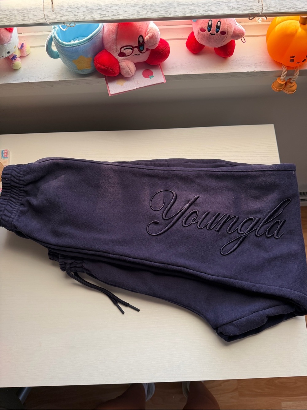 YoungLA Dark Navy Fleece Sweatpants - Picture 2 of 5